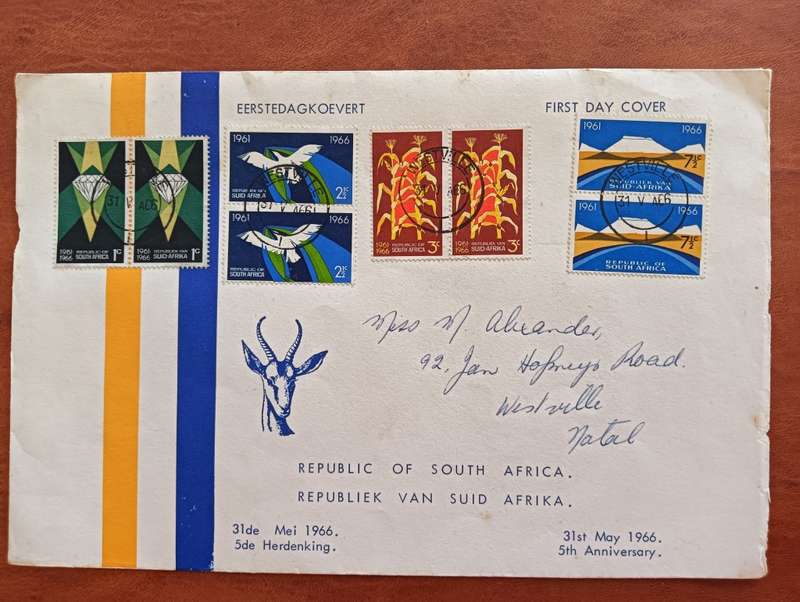 South Africa 1966 - FDC - Fifth Anniversary of the Republic